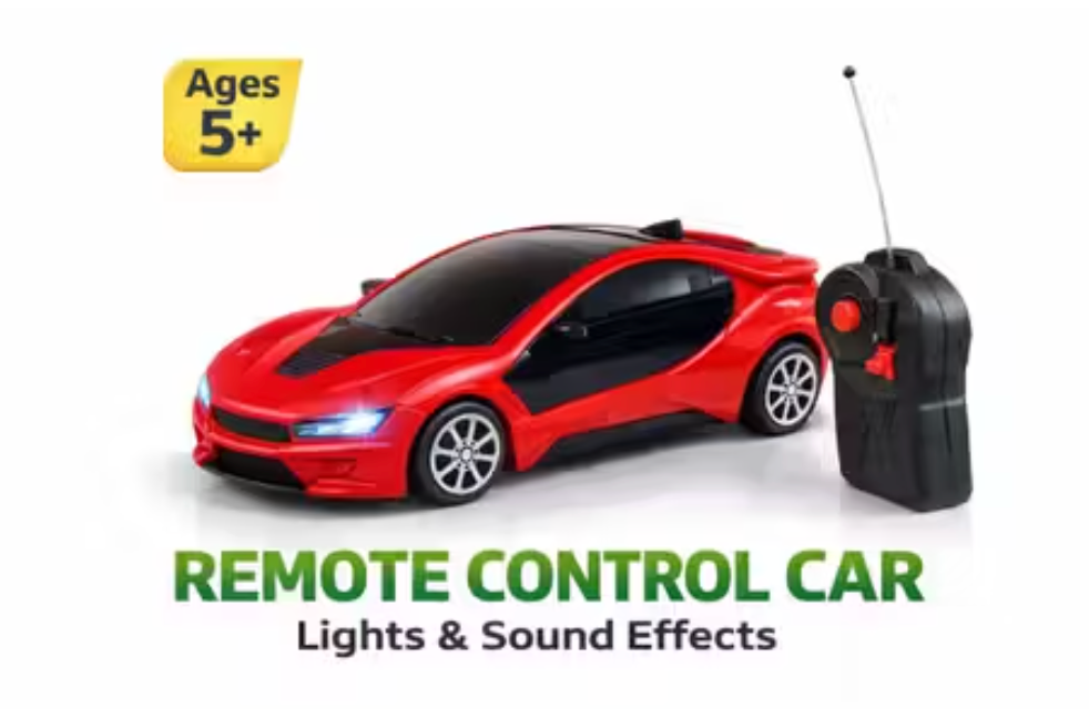 Remote Control Racing Car for Kids 5+ | battery operated 3D Light RC Toy Car | 4 Function Fast Speed Car | Gift Toy for Boys & Girls
