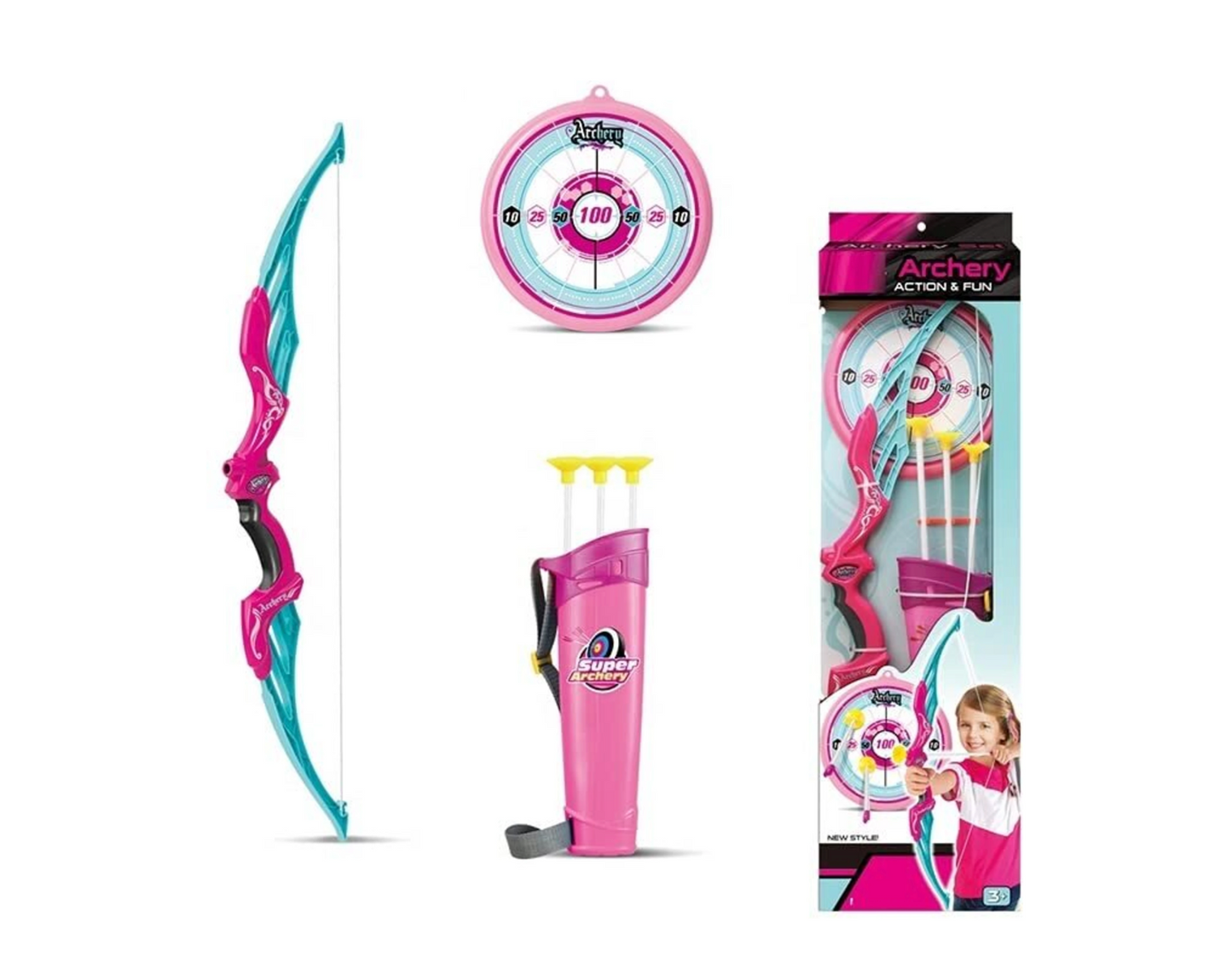 ARCHERY SET PINK Bows & Arrows (Pink, Blue)