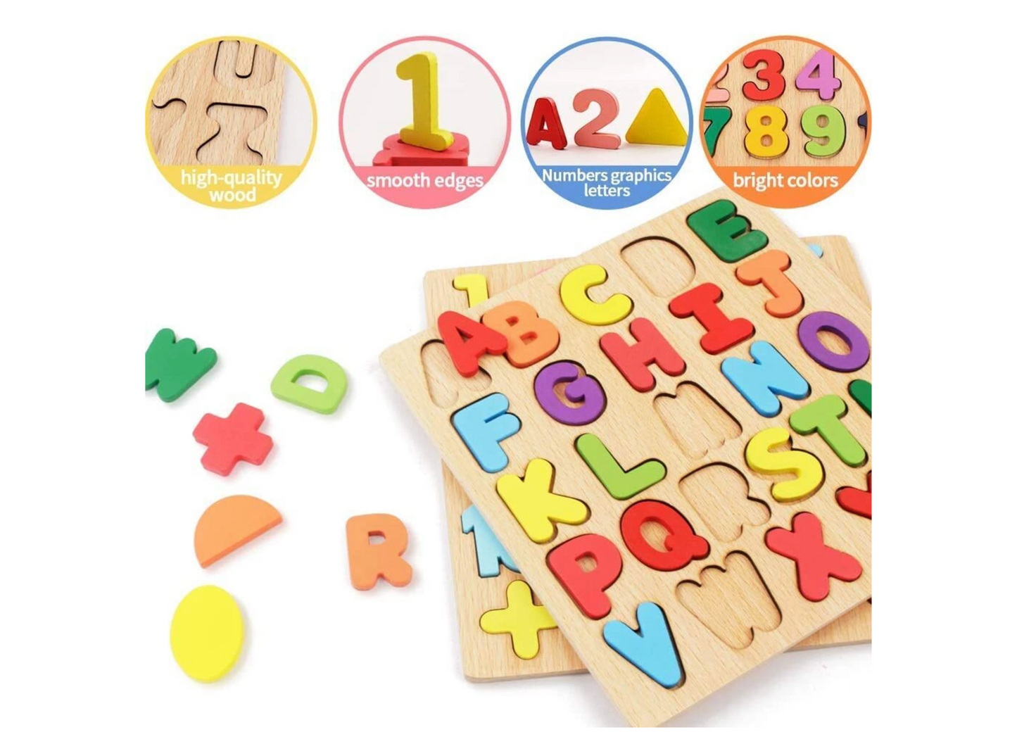 Baby Wooden Learning Educational Toy ABCD Board for Kids
