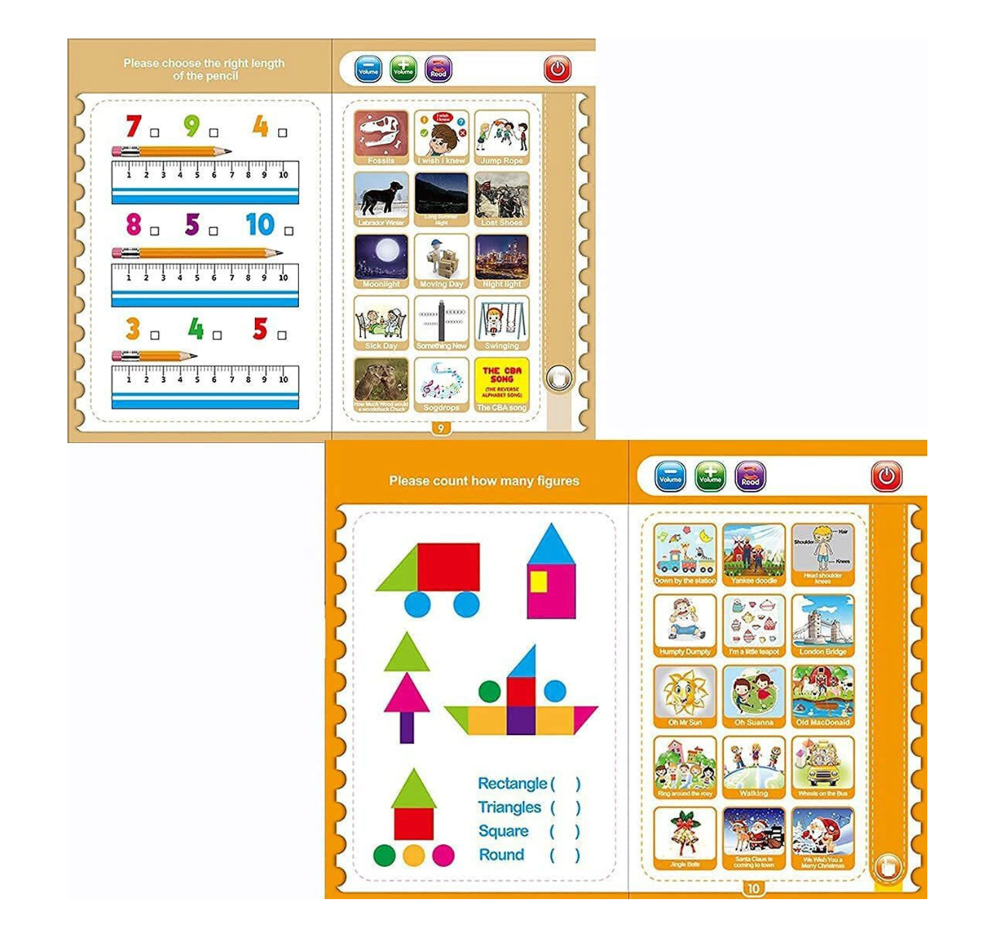 Intelligence E-Book for Kids - Learning Book with Sound, Educational English Reading Book - Alphabets, Numbers, Animals, Fruits, Person Title,... (Multicolor)